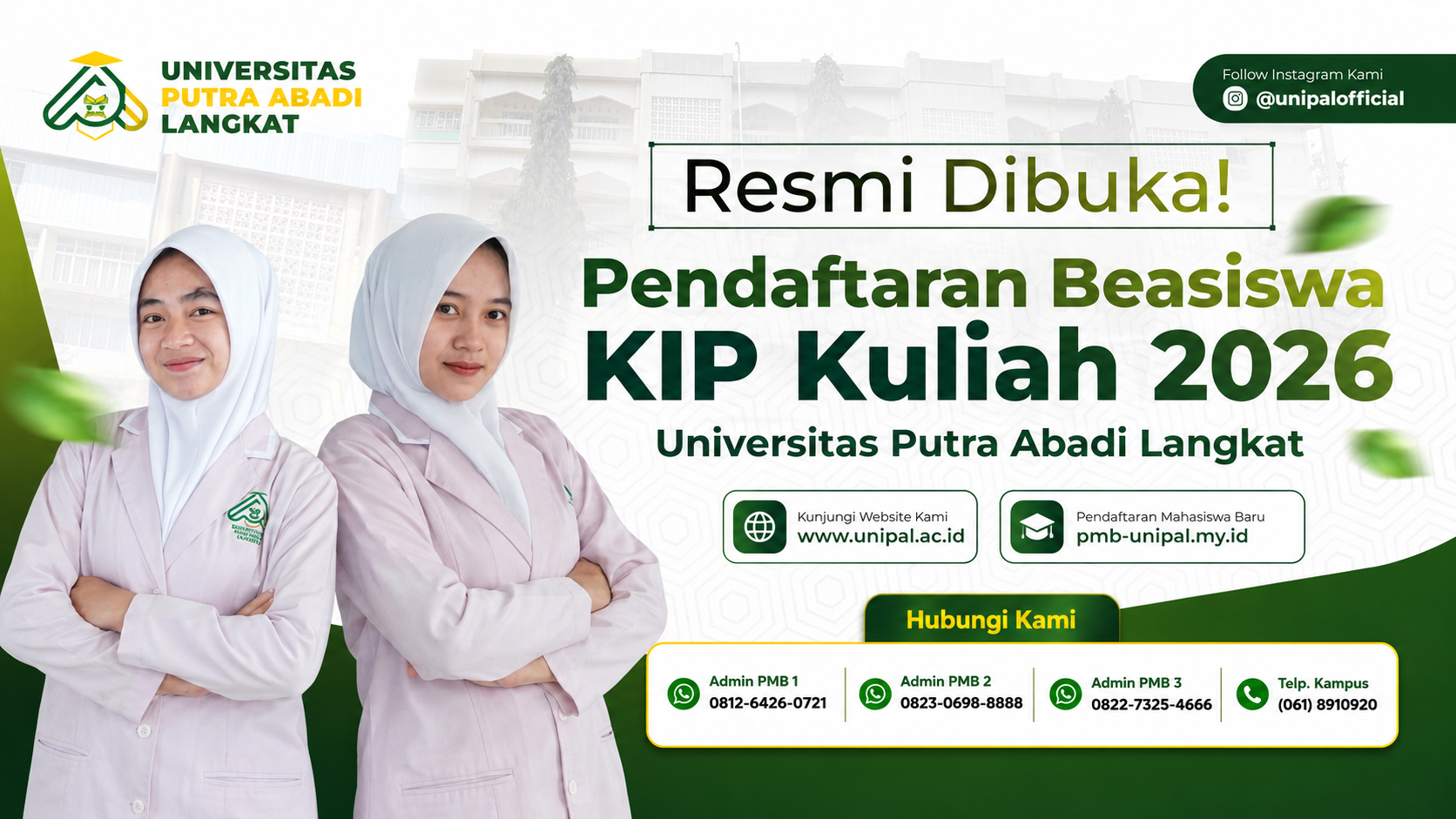 Resmi Dibuka! Pendaftaran Beasiswa dan KIP Kuliah Jalur Afirmasi 2026 di UNIPAL